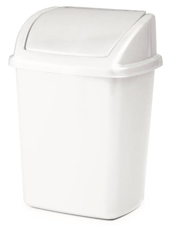 Polyethyleen prullenbak 4,45 L 20 (B) x 16,5 (D) x 28,5 (H) cm wit