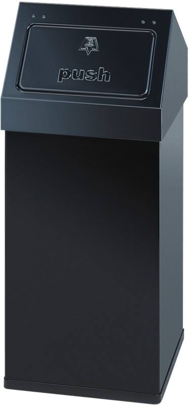 Poubelle DutchDesign Carro-Push 55 L Noir Aluminium