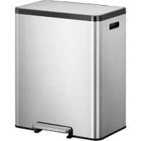 Poubelle à pédale EKO EcoCasa II 60 L Gris Acier inoxydable