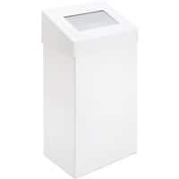 Poubelle push DutchDesign 50 L Blanc Aluminium