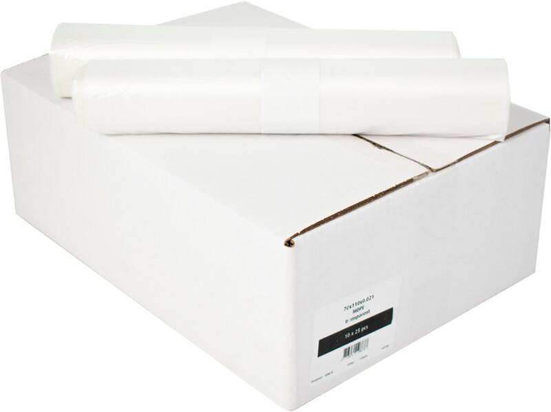 Sac-poubelle Déchets courants 120 L Transparent MDPE (Polyéthylène moyenne densité) 0,021 mm