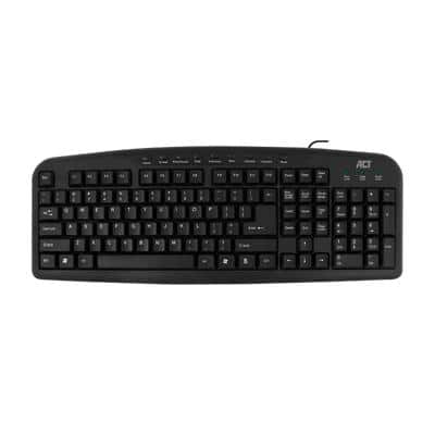Clavier ACT AC5400 QWERTY (US) International Filaire Noir