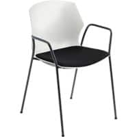Mayer Sitzmöbel Stapelbare stoel Stof Vaste armleuning Zwart 2511 550 x 530 x 805 mm Pak van 2