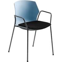 Mayer Sitzmöbel Stapelbare stoel Stof Vaste armleuning Zwart 2511 550 x 530 x 805 mm Pak van 2