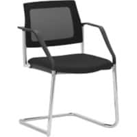 Mayer Sitzmöbel Stapelbare stoel Stof Vaste armleuning Zwart 2519 590 x 560 x 830 mm Pak van 2