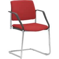 Mayer Sitzmöbel Stapelbare stoel Stof Vaste armleuning Kersenrood 2518 590 x 560 x 830 mm Pak van 2