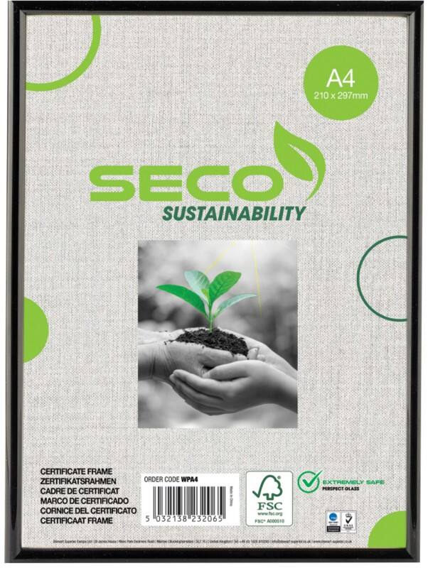 Cadre photo Seco A4 En suspension Noir Bois WPA4 21 (L) x 29,7 (H) cm WPA4