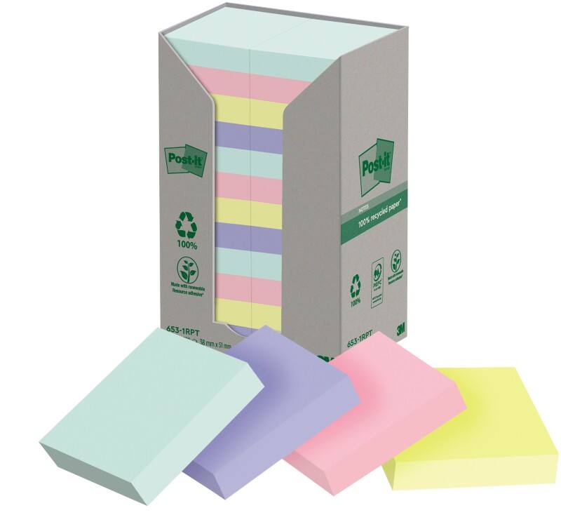 Post-it zelfklevende notes 51 x 38 mm kleurenassortiment 24 stuks à 100 vellen