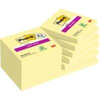Post-it Super Sticky Notes 76,2 x 76,2 mm Kanariegeel Kubus Voordeelpak 8 + 4 gratis à 90 Vellen