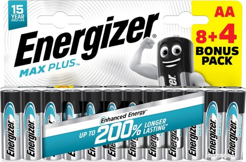 Energizer alkalinebatterijen Max Plus AA LR6 2550 mAh 1,5V 12 stuks