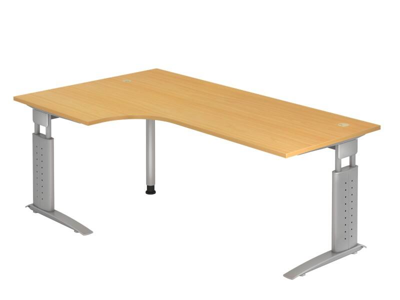 Bureau d'angle Hammerbacher VUS Hauteur ajustable Forme libre Hêtre C-Pied 2000 (L) x 1200 (P) x 860 (H) mm Acier, Aggloméré