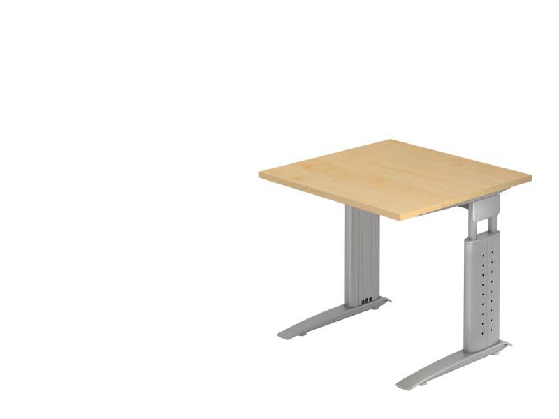 Bureau Hammerbacher VUS Hauteur ajustable Carré Érable C-Pied 800 (L) x 800 (P) x 860 (H) mm Acier, Aggloméré