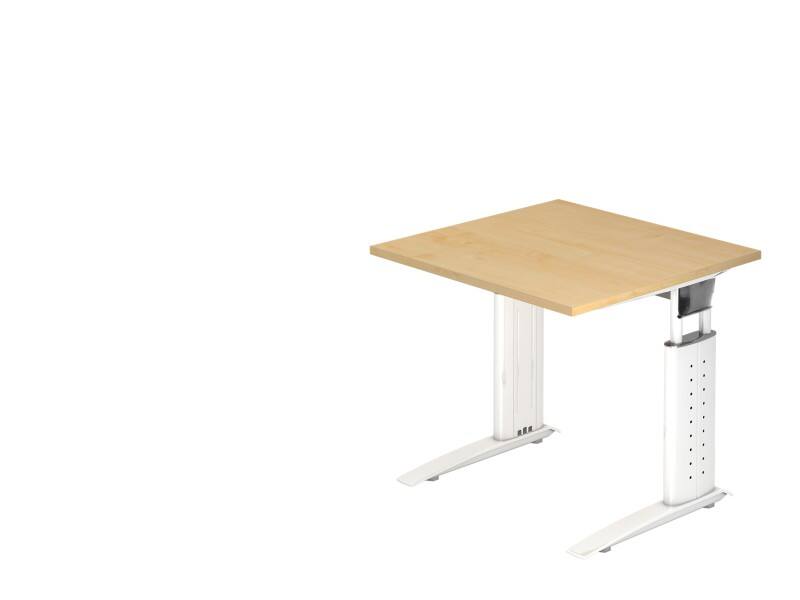 Bureau Hammerbacher VUS Hauteur ajustable Carré Érable C-Pied 800 (L) x 800 (P) x 860 (H) mm Acier, Aggloméré