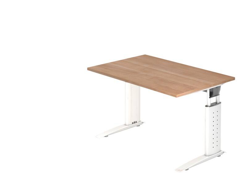 Bureau Hammerbacher VUS Hauteur ajustable Rectangulaire Noyer C-Pied 1200 (L) x 800 (P) x 860 (H) mm Acier, Aggloméré