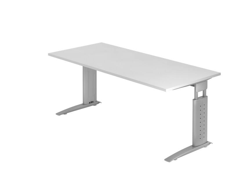 Bureau Hammerbacher VUS Hauteur ajustable Rectangulaire Blanc C-Pied 1800 (L) x 800 (P) x 860 (H) mm Acier, Aggloméré