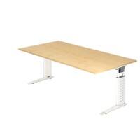 Bureau Hammerbacher US2E 200 x 100 cm Blanc, Érable clair
