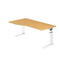 Bureau Hammerbacher US18 Forme libre Blanc, Hêtre