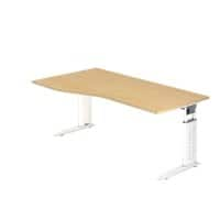 Bureau Hammerbacher US18 Forme libre Blanc, Érable clair