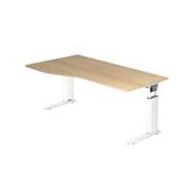 Bureau Hammerbacher US18 Forme libre Blanc, Chêne