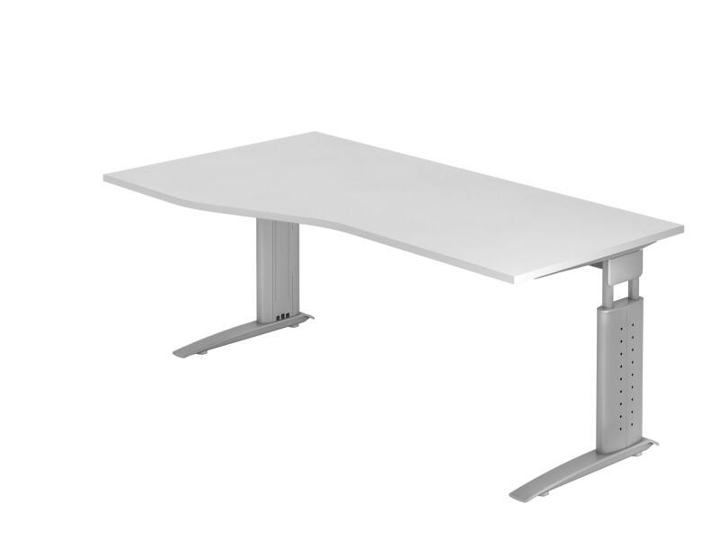 Bureau Hammerbacher VUS Hauteur ajustable Forme libre Blanc C-Pied 1800 (L) x 1000 (P) x 860 (H) mm Acier, Aggloméré