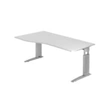 Bureau Hammerbacher US18 Forme libre Argenté, blanc