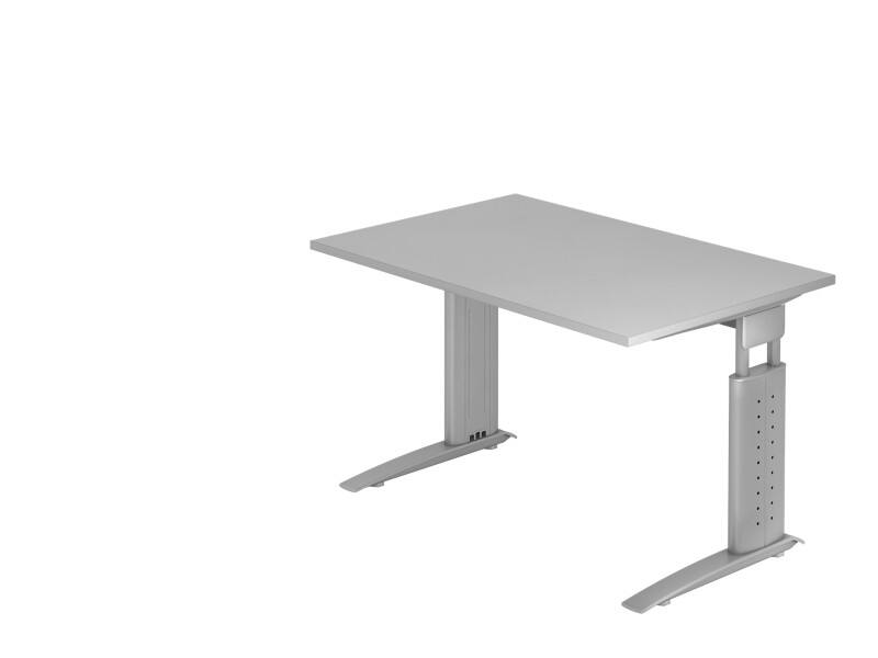 Bureau Hammerbacher VUS Hauteur ajustable Rectangulaire Gris C-Pied 1200 (L) x 800 (P) x 860 (H) mm Acier, Aggloméré