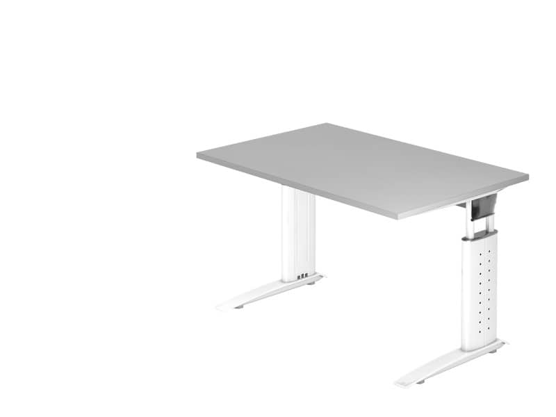 Bureau Hammerbacher VUS Hauteur ajustable Rectangulaire Gris C-Pied 1200 (L) x 800 (P) x 860 (H) mm Acier, Aggloméré