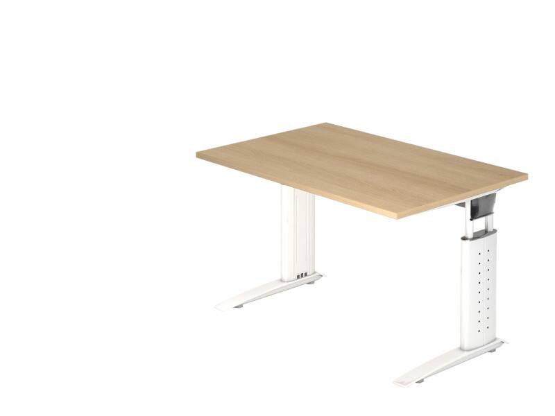 Bureau Hammerbacher VUS Hauteur ajustable Rectangulaire Chêne C-Pied 1200 (L) x 800 (P) x 860 (H) mm Acier, Aggloméré