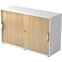 SLIDING DOOR CUPBOARD 2FH CE WHITE/OAK HAMMERBACHER 120X40X748CM (WXDXH)