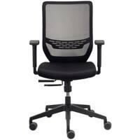 Trendoffice Bureaustoel Synchroonmechanisme In hoogte verstelbare armleuning Zwart 125 kg mesh per 9242 SY 1 480 x 1.100 mm