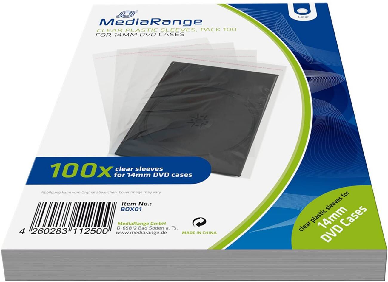Pochette pour CD MediaRange BOX01 Plastique Transparent