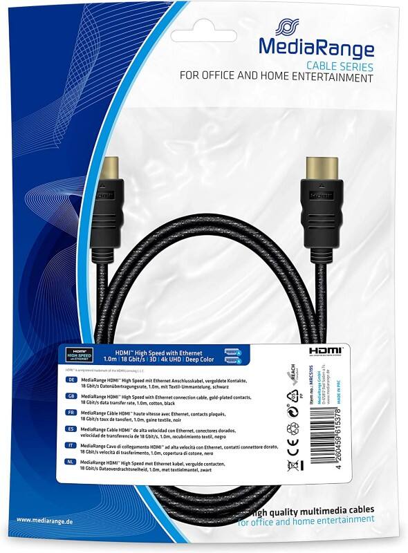 MediaRange HDMI-kabel MRCS195 Zwart