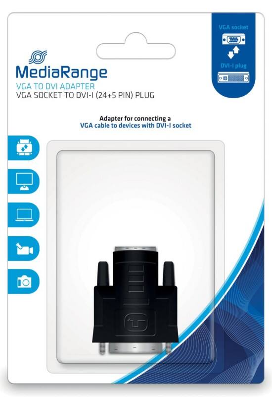 Adaptateur VGA vers DVI MediaRange MRCS172 Noir