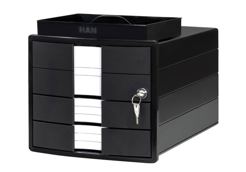 HAN IMPULS PS (Polystyrène) Noir 3 Tiroirs 28 x 36,7 x 23,5 cm A4