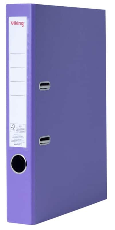 Classeur à levier Viking Étroit A4 50 mm Violet 2 Anneaux Plastique Mat
