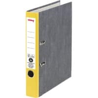 Classeur à levier Viking Étroit A4 50 mm Jaune, noir 2 Anneaux Carton, PP (Polypropylène) Mat Recyclé