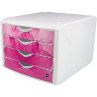 helit Archiefdoos met 4 laden Roze, wit 26.2 cm