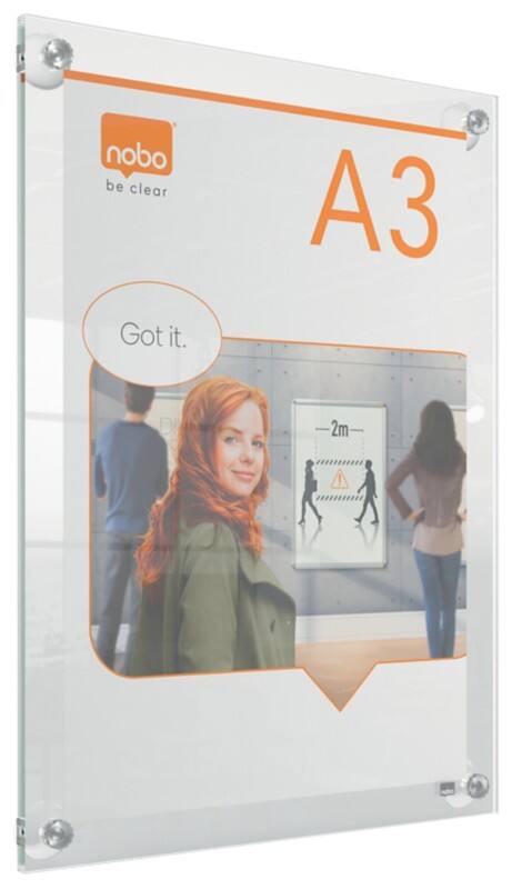 Nobo Premium Plus A3 Displayframe 1915599 34,8 (B) x 2,4 (D) x 47,1 (H) cm 1915599 A3 Plexiglas Herplaatsbaar