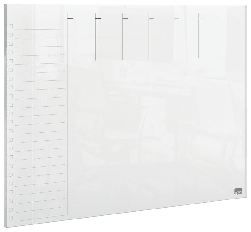 Nobo Mini Bureau of aan de wand te monteren Weekplanner 1915614 Acryl Frameloos Transparant 29,7 x 21 cm