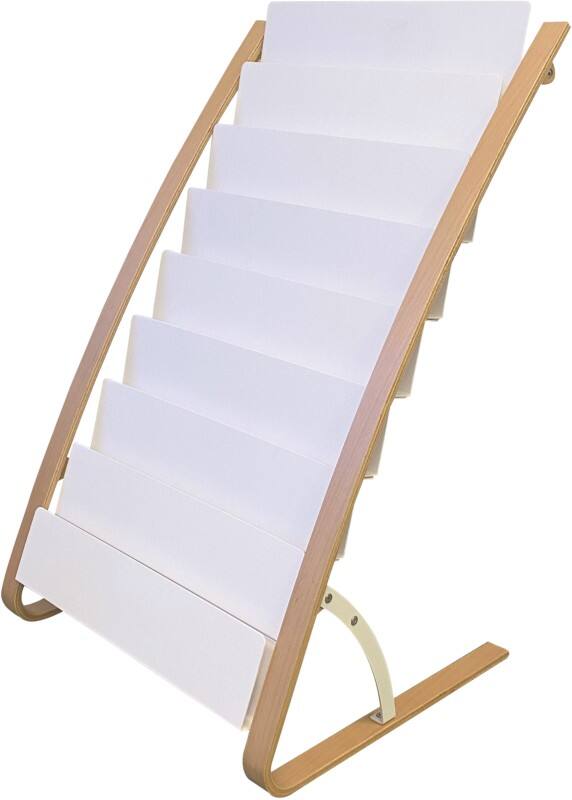 Présentoir sur pied Alba A4 Blanc, brun DDEXPO8W BC 580 (L) x 500 (P) x 930 (H) mm DDEXPO8W D