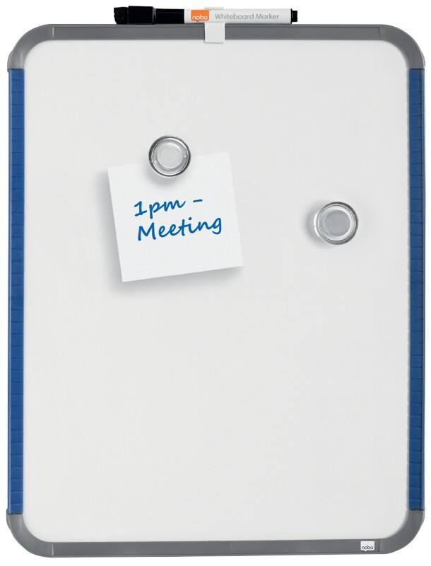 Nobo Mini Magnetisch whiteboard voor Desktop- of wandmontage QB05442ASTD Gelakt staal Gekleurd Slim Frame 280 x 360 mm Wit