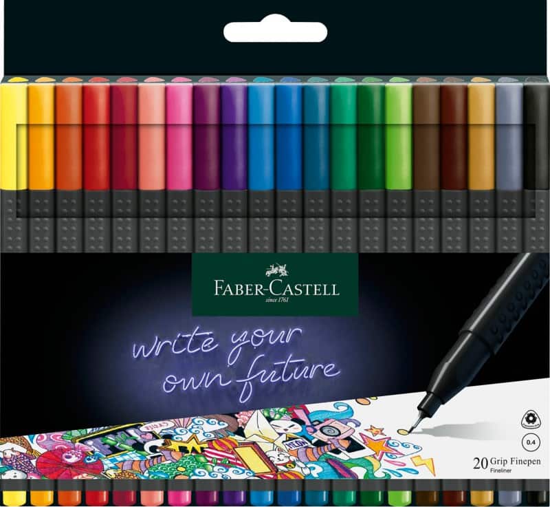 Faber-Castell Grip Fineliner 0,4 mm Kleurenassortiment 20 Stuks