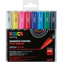 Marqueur peinture POSCA PC-1MC Calligraphie Assortiment 8 Unités