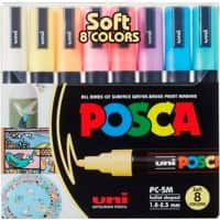 POSCA PC-5M Lakmarker Kleurenassortiment Medium Ronde punt 1,8 - 2,5 mm  8 Stuks