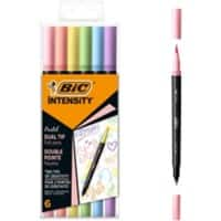 Stylo-feutre BIC Intensity Dual Pastel Assortiment 0,7 mm 6 Unités