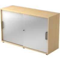 Armoire à portes coulissantes Hammerbacher Aggloméré 1 Étagère Verrouillable 1200 x 400 x 748 mm Érable Argenté, brun