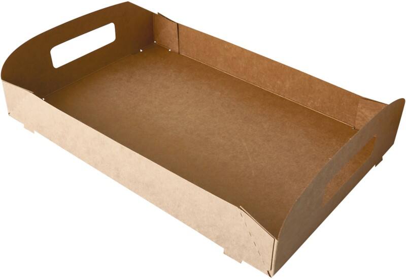 PAPSTAR pure Wegwerp Dienblad Papier Bruin 70 mm 10 Stuks