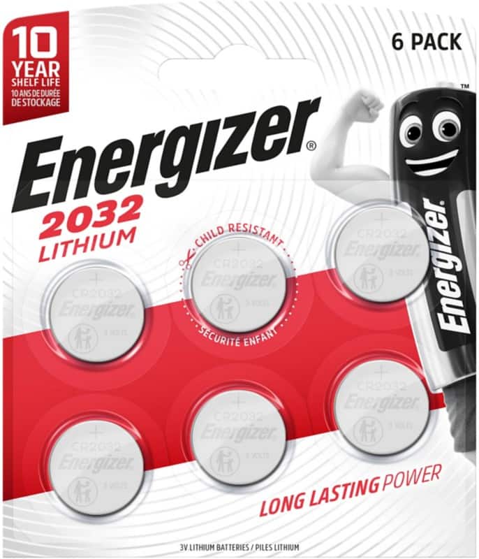 Energizer Knoopcelbatterij CR2032 Lithium Mangaandioxide (Li-MnO2) 6 Stuks