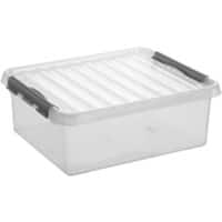 Boîte de rangement en plastique Sunware Q Line Transparent 25 litres 170 (h) x 425 (l) x 330 (p) mm 6 unités