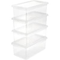 keeeper bea opbergbak 4 x 5,6 l transparant 19,5 x 33 x 12 cm 4 stuks